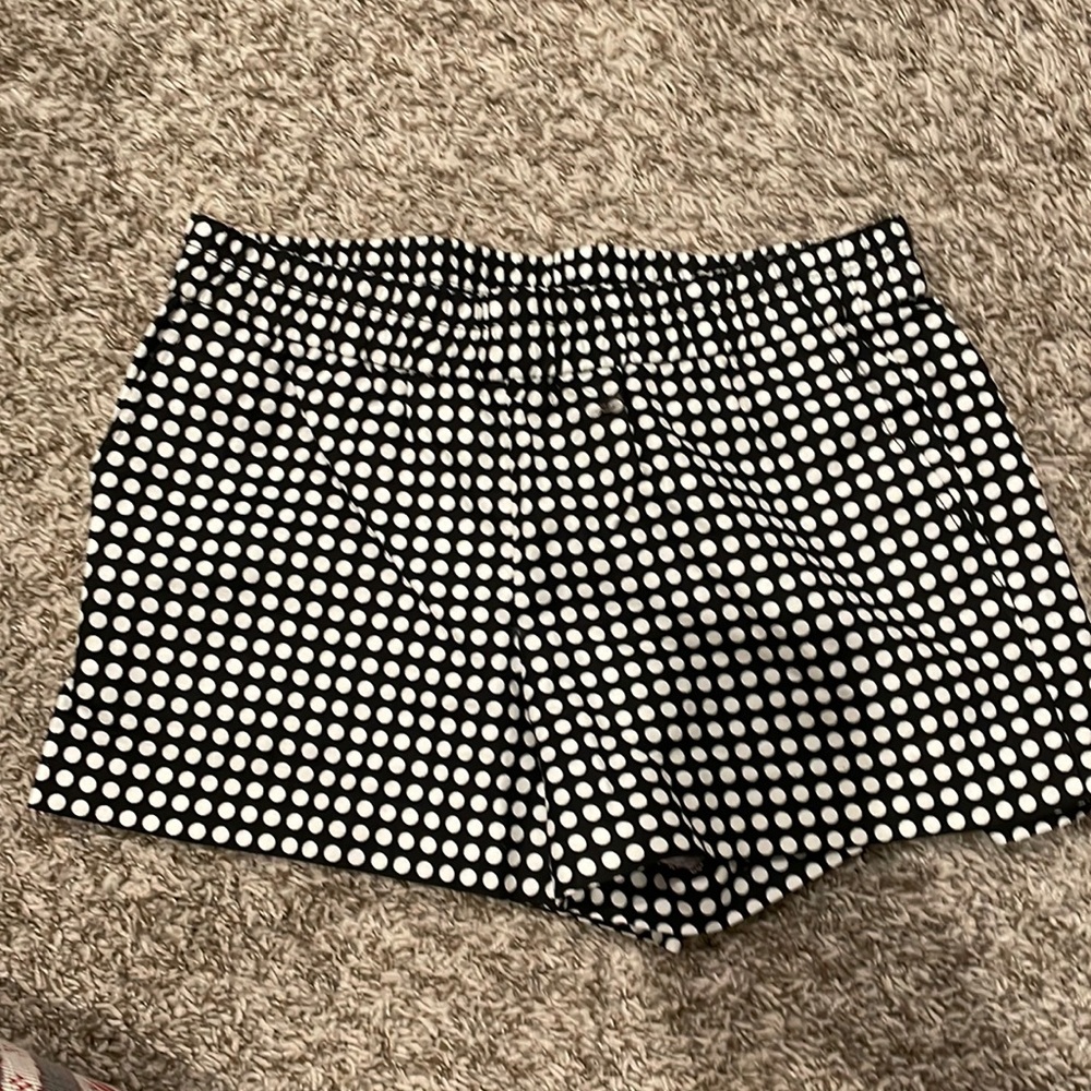 J crew women’s black polka dot shorts size 6 elastic band